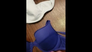Cumming on wife's bras