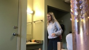 College babe on spy cam in dorm room! HOT AS FUCK perfect tiny nipples