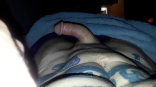 Cock growing and dripping jizz