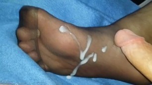 Cum on own Nylon Feet