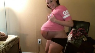 Huge pumpkin twin pregnancy belly