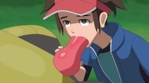 Freako trainer giving his Pokemon head