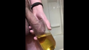 Filling up a glass of hot piss