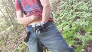 Outdoor masturbation in the forest near a little creek #9