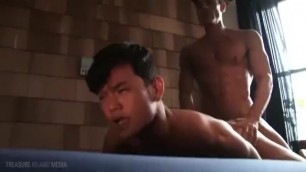 Hot white jock dominates sexy hungry asian boy