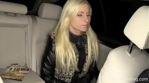 Bursting To Pee In Car&comma; Pretty Girl Coming From Airport Can't Hold It To The End