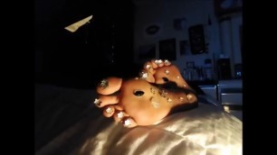 Cute friend Glitter sleeping feet pt 3
