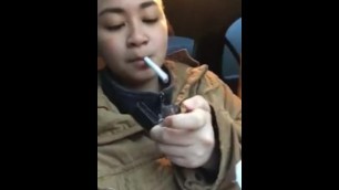 Miss Dee Nicotine Smoking in the Car