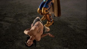 Tekken 7 - Julia Chang Topless KO RYONA (back pain animation)