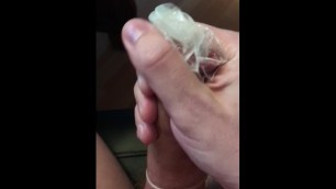 Putting on a condom, and cumming inside a condom with dirty talk (cumshot)