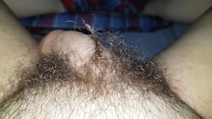 Hairy Teen Plays With Pubes