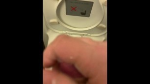 Straight guy Jerking off in the airplane toilet