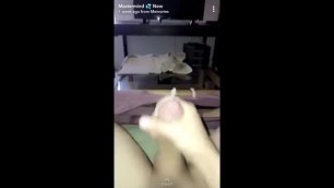 American teen with big cut dick wanking and cumming on snapchat