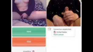 Omegle nice tits girl rubbing her pussy makes me cum