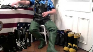 full rubber waders fuck me biker rangers boots