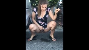 Teen Pissing in public