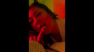 Girlfriend Sucks Dick with Snapchat Filter