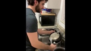 Washing dishes