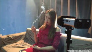 asia Xiao Hong - the heavy chimney girl who love to smoking