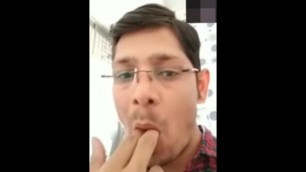 Indian cute glasses man​ jerk​ off​