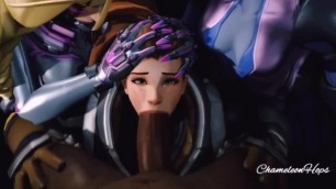 Brigitte Sucking BBC with Sombra and Widowmaker