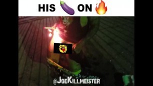 This guy light his dick on fire 