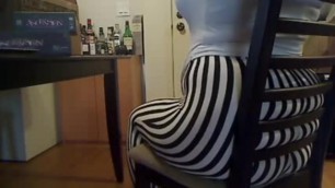 Azismiss's fat ass almost does not fit on chair