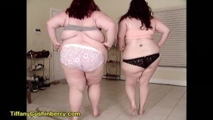 2 BBW Walking and Jiggling To Show Off Their Fat Bodies and Weight Gain