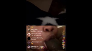 Lovely Peaches sucking dick on live