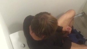 Spying on teen wanking in public toilets