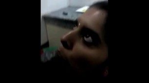 Desi girlfriend sucking black cock