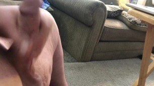 Quick cum at home from my thick hard cock