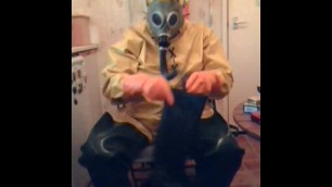 More piss drinking, cum licking and wanking in rubber and oilskins.