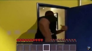 Horny black dude breaks a door