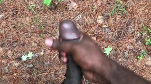 NEIGHBOR WATCH ME CUM SHOT IN THE WOODS