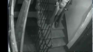 Neighbor exhibitionist was recorded on a hidden camera in the entrance