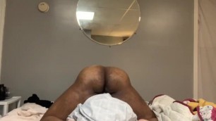 Wet big clit FTM humps pillow and jackoff sleeve until he cums