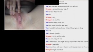 Omegle girl 22yo fingers wet pussy with sound