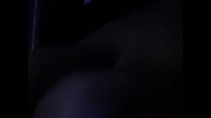 Sucking my size DDD boobs in the dark while moaning