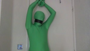 Tied Up and Tape Gagged in Zentai Spandex Lycra Bodysit