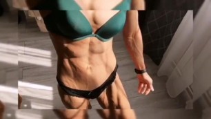 Ripped and Veiny Muscle Girl Posing