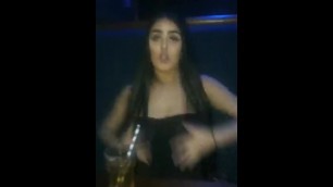 Drunken British Teen Shakes Her Tits