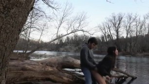 Teens caught fucking by the river