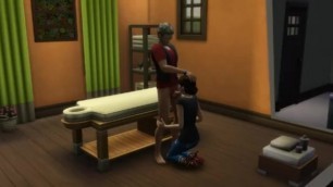 SIMS 4! Rhett & Scarlett Rockwell Felatio Blowjob Oral Sex Massage Table