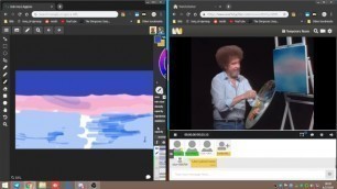 Two amateurs messing up together with Bob Ross