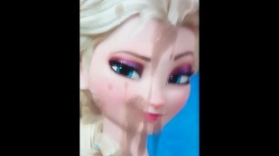 Elsa (frozen) cum tribute