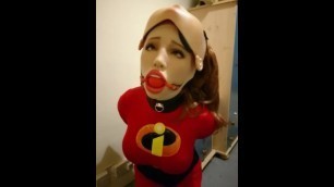 Kigurumi cosplay gagged