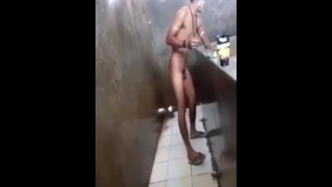Thai men take a shower