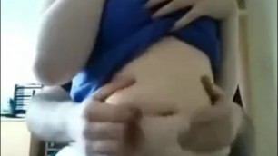 Boyfriend plays with my big sexy belly