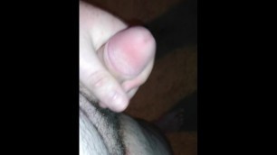 Chubby white dude jerking off